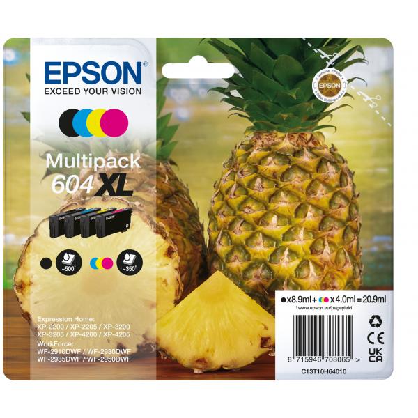 Epson 604XL cartuccia d'inchiostro 4 pz Originale Resa elevata [XL] Nero, Ciano, Magenta, Giallo (EPSON PINEAPPLE 604XL 4 INK MULTIPACK INK)EpsonC13T10H64010