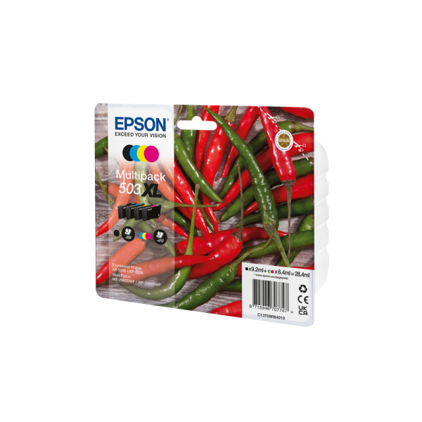Epson 503XL cartuccia d'inchiostro 4 pz Originale Resa elevata [XL] Nero, Ciano, Magenta, Giallo (EPSON CHILLIE 503XL MULTIPACK MULTIPACK INK)EpsonC13T09R64010