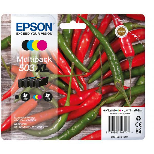 Epson 503XL cartuccia d'inchiostro 4 pz Originale Resa elevata [XL] Nero, Ciano, Magenta, Giallo (EPSON CHILLIE 503XL MULTIPACK MULTIPACK INK)EpsonC13T09R64010