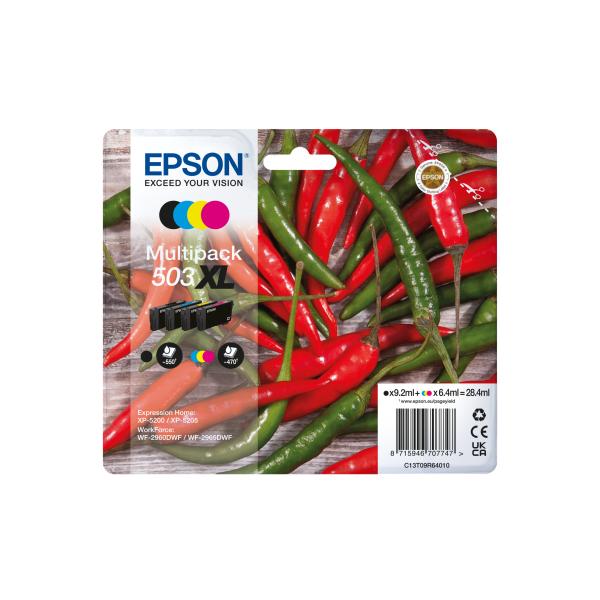 Epson 503XL cartuccia d'inchiostro 4 pz Originale Resa elevata [XL] Nero, Ciano, Magenta, Giallo (Epson 503XL Multipack - 4 pakker - XL)Epson8715946707754C13T09R64020
