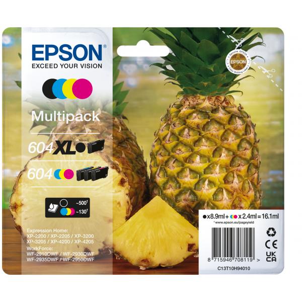 Epson 604XL cartuccia d'inchiostro 4 pz Originale Resa elevata [XL] Nero, Ciano, Magenta, Giallo (Epson 604XL Multipack - 4 pakker - XL)Epson8715946708126C13T10H94020