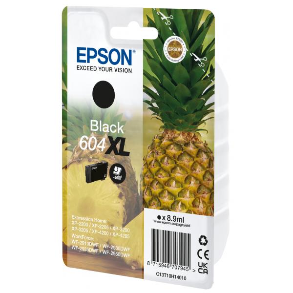 Epson 604XL cartuccia d'inchiostro 1 pz Originale Resa elevata [XL] Nero (Epson 604XL Singlepack - 8.9 ml - XL - nero - originale - blister con radiofrequenza / allarme acustico - cartuccia d'inchiostro - per Expression Home XP-2200, 2205, 3200, 3205...