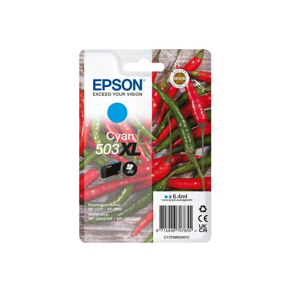 Epson 503XL cartuccia d'inchiostro 1 pz Originale Resa elevata [XL] Ciano (Epson 503XL - XL - cyan - original - b)Epson8715946707662C13T09R24020