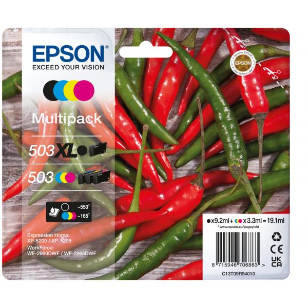 Epson C13T09R94010 cartuccia d'inchiostro 4 pz Originale Resa elevata [XL] Nero, Ciano, Magenta, Giallo (MULTI 4COLOURS 503 XL BLACKSTD CMY)EpsonC13T09R94010