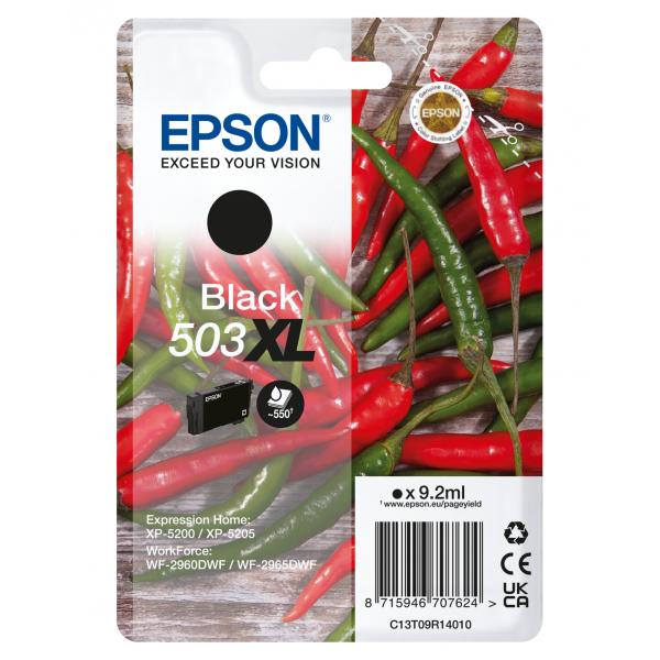 Epson 503XL cartuccia d'inchiostro 1 pz Originale Resa elevata [XL] Nero (SINGLEPACK BLACK 503XL INK - .)EpsonC13T09R14010