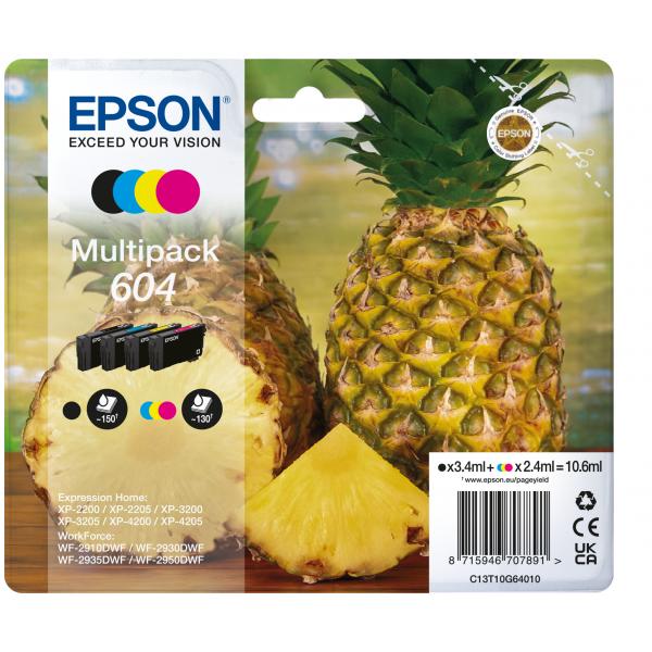 Epson 604 cartuccia d'inchiostro 4 pz Originale Resa standard Nero, Ciano, Magenta, Giallo (MULTIPACK 4-COLOURS 604 INK - .)EpsonC13T10G64010