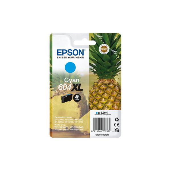 Epson 604XL cartuccia d'inchiostro 1 pz Originale Resa elevata [XL] Ciano (OEM Epson 604XL High Capacity Cyan Original Ink Cartridge C13T10H24010 350 Pages)EpsonC13T10H24010