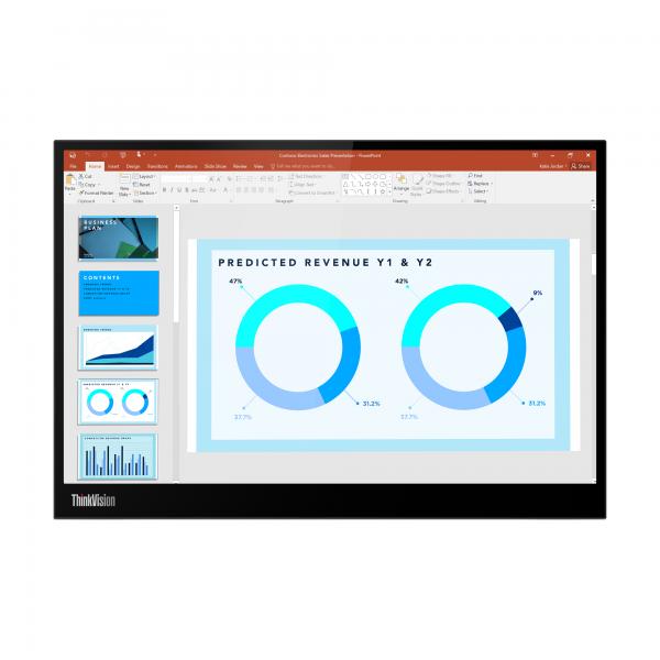 Lenovo ThinkVision M14d Monitor (Lenovo ThinkVision M14d - LED monitor - 14 - portable - 2240 x 1400 2.2K @ 60 Hz - IPS - 300 cd/m - 1500:1 - 6 ms - 2xUSB-C - raven black)Lenovo63AAUAT6WL