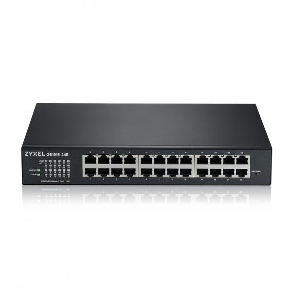 Zyxel GS1915-24E Gestito L2 Gigabit Ethernet [10/100/1000] 1U Nero (Zyxel GS1915 Series GS1915-24E - Switch - compatibile con NebulaFLEX - intelligente - 24 x 10/100/1000 - desktop, montaggio a parete)Zyxel4718937626786GS1915-24E-EU0101F