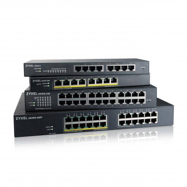 Zyxel GS1915-24EP Gestito L2 Gigabit Ethernet [10/100/1000] Supporto Power over Ethernet [PoE] 1U Nero (Zyxel GS1915 Series GS1915-24EP - Switch - compatibile con NebulaFLEX - intelligente - 24 x 10/100/1000 [12 PoE] - desktop, montaggio a parete - P...