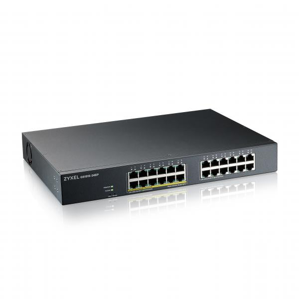 Zyxel GS1915-24EP Gestito L2 Gigabit Ethernet [10/100/1000] Supporto Power over Ethernet [PoE] 1U Nero (Zyxel GS1915 Series GS1915-24EP - Switch - compatibile con NebulaFLEX - intelligente - 24 x 10/100/1000 [12 PoE] - desktop, montaggio a parete - P...