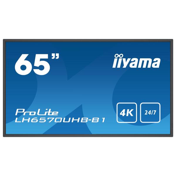 Iiyama LH6570UHB-B1 visualizzatore di messaggi Pannello piatto per segnaletica digitale 163,8 cm [64.5] VA 700 cd/m 4K Ultra HD Nero Processore integrato Android 9.0 24/7 (iiyama LH6570UHB-B1 Signage Display Digital signage flat panel 163.8 cm [64.5'...