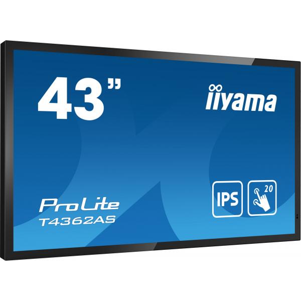 Iiyama T4362AS-B1 visualizzatore di messaggi Pannello piatto interattivo 108 cm [42.5] IPS 500 cd/m 4K Ultra HD Nero Touch screen Processore integrato Android 8.0 24/7 (43 T4362AS-B1 Interactive Display - 43 BlackInteractive Display 4K 500 cd/m2 24/7...