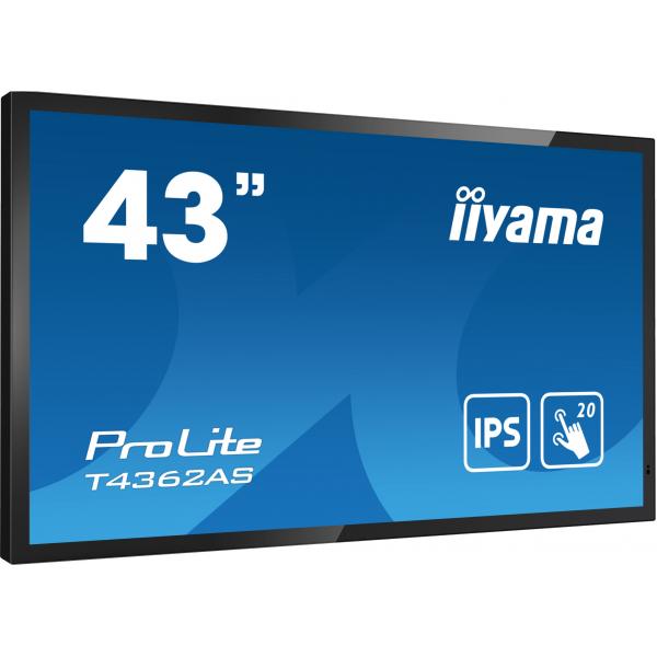 Iiyama T4362AS-B1 visualizzatore di messaggi Pannello piatto interattivo 108 cm [42.5] IPS 500 cd/m 4K Ultra HD Nero Touch screen Processore integrato Android 8.0 24/7 (iiyama ProLite T4362AS-B1 43 Klasse [)Iiyama4948570120468T4362AS-B1