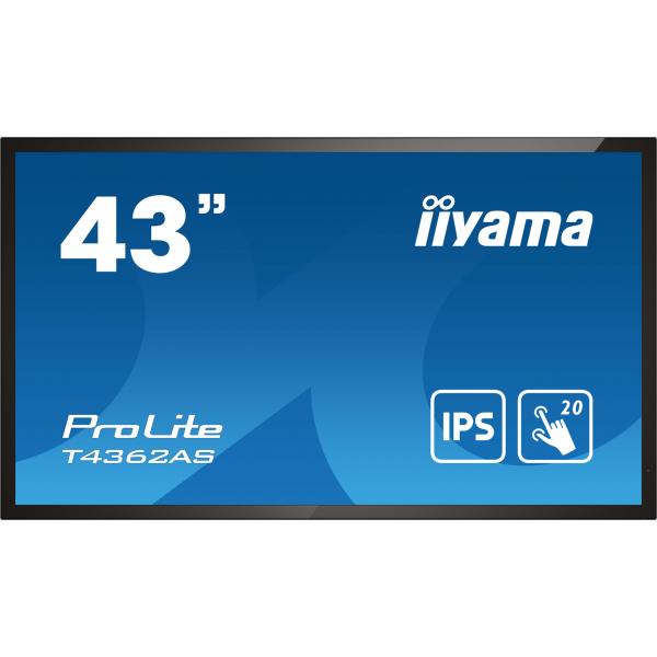 Iiyama T4362AS-B1 visualizzatore di messaggi Pannello piatto interattivo 108 cm [42.5] IPS 500 cd/m 4K Ultra HD Nero Touch screen Processore integrato Android 8.0 24/7 (43 T4362AS-B1 Interactive Display - 43 BlackInteractive Display 4K 500 cd/m2 24/7...