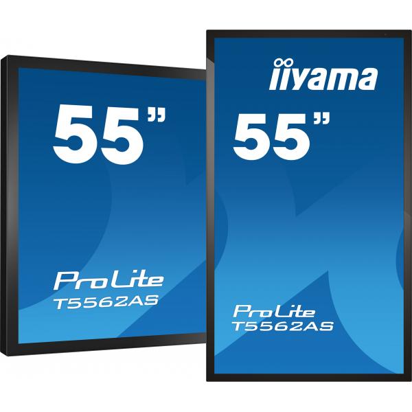 Iiyama T5562AS-B1 visualizzatore di messaggi Pannello piatto interattivo 138,7 cm [54.6] VA 500 cd/m 4K Ultra HD Nero Touch screen Processore integrato Android 8.0 24/7 (Iiyama T5562AS-B1 55' VA 4K UHD Projective Capacitive 20pt Touchscreen with Palm...