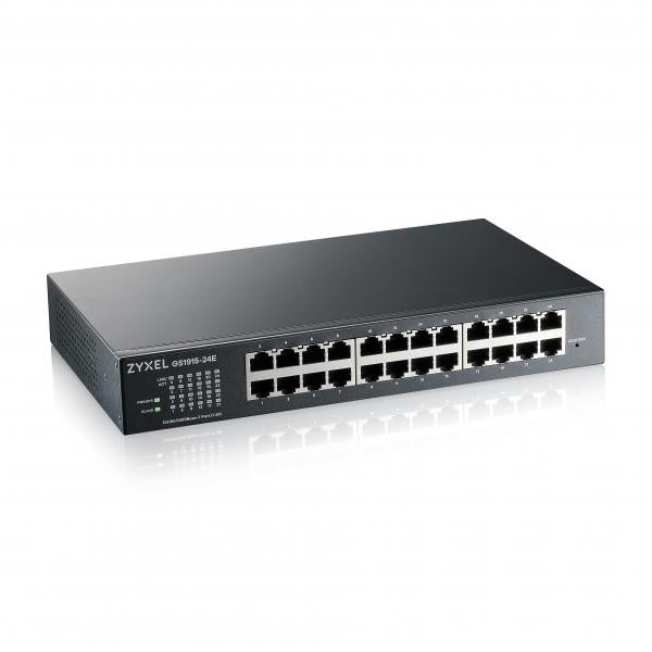 Zyxel GS1915-24E Gestito L2 Gigabit Ethernet [10/100/1000] 1U Nero (Zyxel GS1915 Series GS1915-24E - Switch - managed - smart - 24 x 10/100/1000 - desktop, wall-mountable, rack-mountable)Zyxel4718937626793GS1915-24E-GB0101F