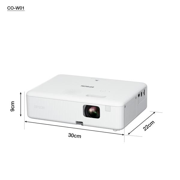 Epson CO-W01 (Epson CO-W01 - 3LCD projector - portable - 3000 lumens [white] - 3000 lumens [colour] - WXGA [1280 x 800] - 16:10 - black / white)EpsonV11HA86040