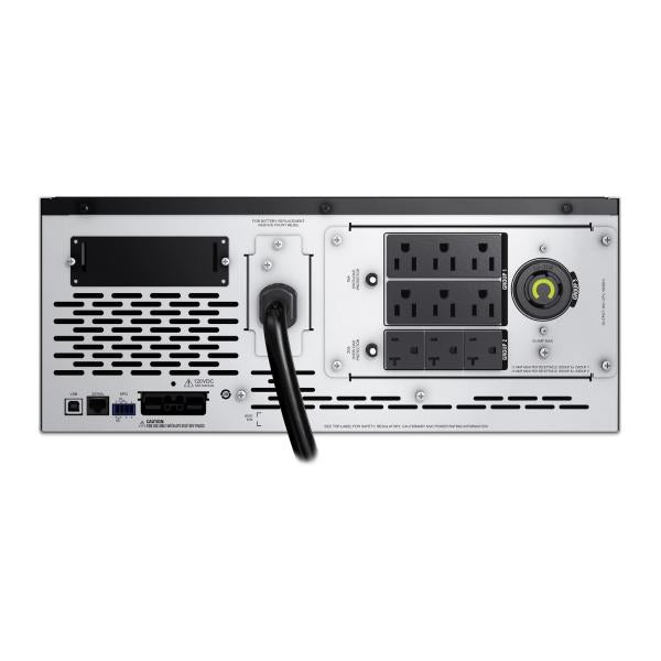 APC SMX3000RMX93 gruppo di continuità [UPS] A linea interattiva 2,88 kVA 2700 W 3 presa[e] AC (APC Smart-UPS - UPS [rack-mountable] - AC 100/110/120/127 V - 2700 Watt - 2880 VA - 1 x battery - USB, serial - output connectors: 3 - 4U - black - TAA Com...