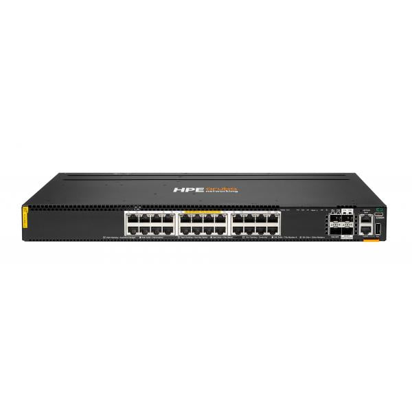 HPE Aruba Networking CX 6300M 24p Smart Rate 1G/2.5G/5G/10G Class6 PoE 2p 50G 2p 25G Switch (ARUBA 6300M 24SR CL6 POE 2P50G 2P25G)HpeR8S89A