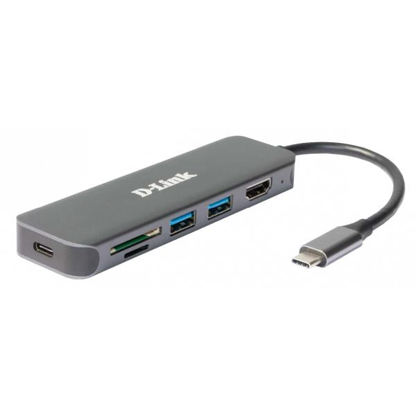 D-Link DUB-2327 replicatore di porte e docking station per laptop Cablato USB tipo-C Grigio (6-IN-1 USB-C HUB W HDMI)D-link0790069468582DUB-2327