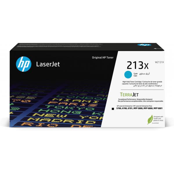 HP Cartuccia toner originale ciano ad alta capacità LaserJet 213X (HP 213X CYN ORIGINAL LASERJET - TONER CRTG)Hp0195122822576W2131X
