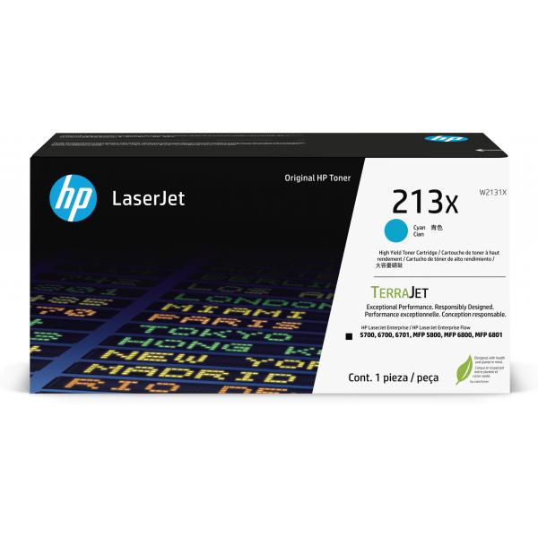 HP Cartuccia toner originale ciano ad alta capacità LaserJet 213X (HP 213X CYN ORIGINAL LASERJET - TONER CRTG)Hp0195122822576W2131X