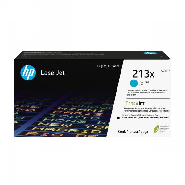 HP Cartuccia toner originale ciano ad alta capacità LaserJet 213X (HP 213X CYAN TONER CARTRIDGE HIGH YIELD 6000 PAGES)Hp0195122822576W2131X