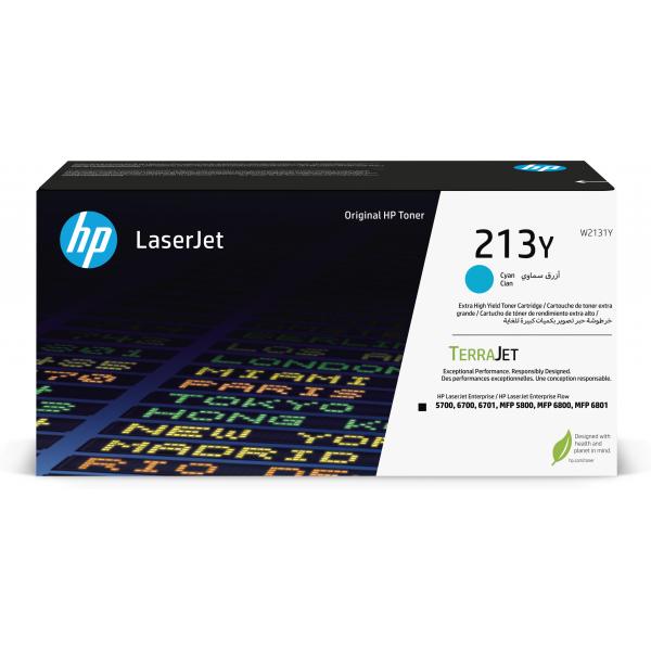 HP Cartuccia toner originale ciano ad altissima capacità LaserJet 213Y (HP 213Y CYN ORIGINAL LASERJET - TONER CRTG)Hp0196337061477W2131Y