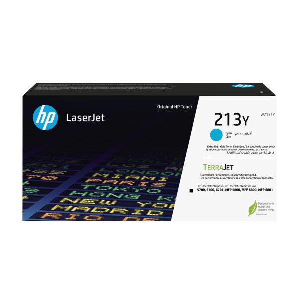 HP Cartuccia toner originale ciano ad altissima capacità LaserJet 213Y (HP 213Y CYN ORIGINAL LASERJET TONER)Hp0196337061477W2131Y