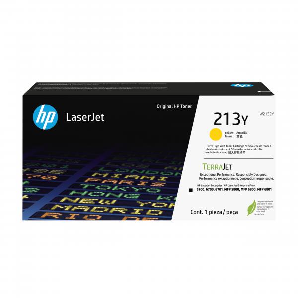 HP Cartuccia toner originale giallo ad altissima capacità LaserJet 213Y (HP 213Y - Extra High Yield - yellow - original - LaserJet - toner cartridge [W2132Y] - for Color LaserJet Enterprise MFP 6800dn)Hp0196337061538W2132Y
