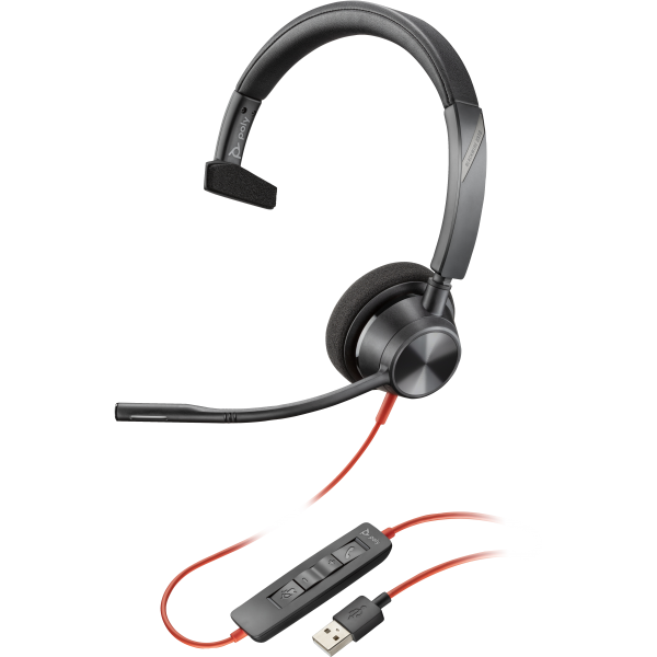 HP Poly Blackwire 3315 USB-A MS Monaural HeadsetHp Poly0197029480347HPBLACKWIRE3315MSUSBA
