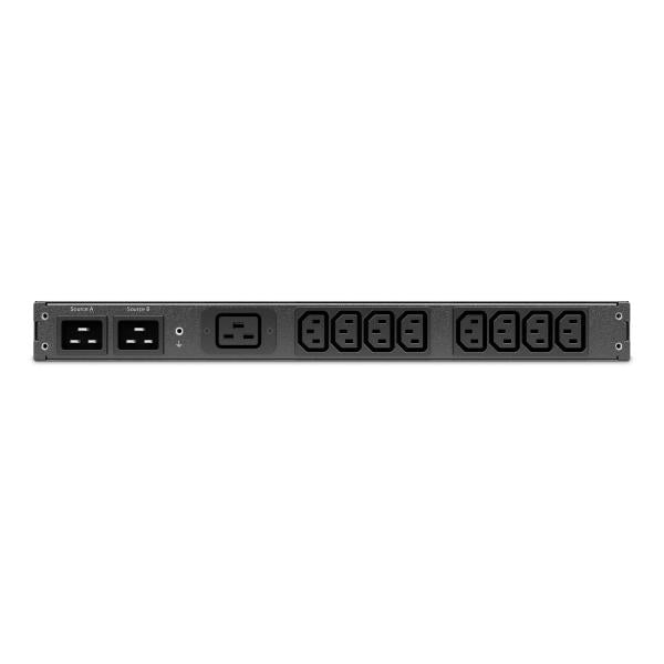 APC AP4423A interruttore di trasferimento automatico [ATS] (APC NetShelter - Automatic transfer switch [rack-mountable] - AC 207-253 V - 3700 VA - 1-phase - Ethernet 10/100/1000, USB - output connectors: 9 - 1U - 2.44 m cord - black)ApcAP4423A