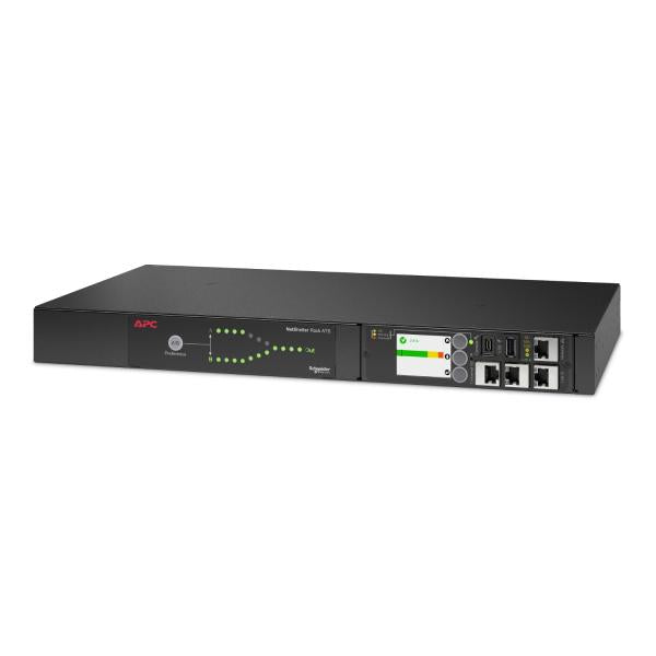 APC AP4423A interruttore di trasferimento automatico [ATS] (APC NetShelter - Automatic transfer switch [rack-mountable] - AC 207-253 V - 3700 VA - 1-phase - Ethernet 10/100/1000, USB - output connectors: 9 - 1U - 2.44 m cord - black)ApcAP4423A