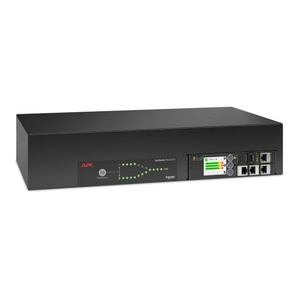 APC AP4424A interruttore di trasferimento automatico [ATS] (APC NetShelter - Automatic transfer switch [rack-mountable] - AC 207-253 V - 7400 VA - 1-phase - Ethernet 10/100/1000, USB - output connectors: 18 - 2U - 2.44 m cord - black)ApcAP4424A