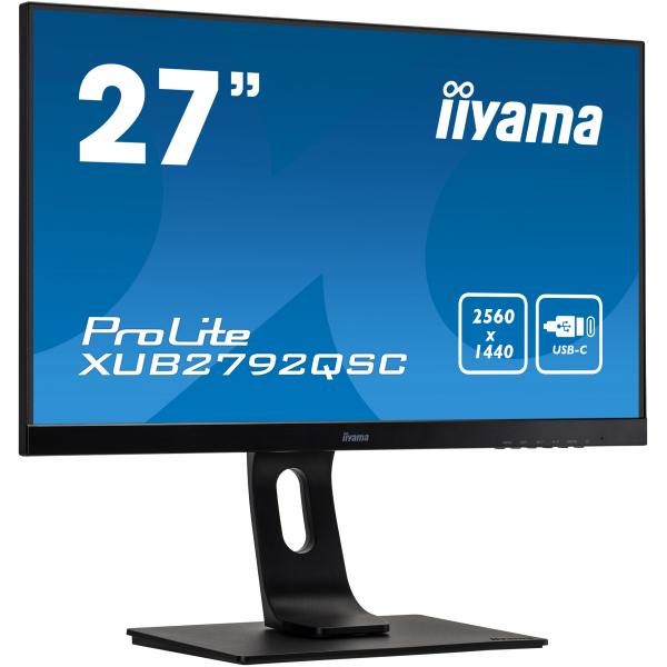 Iiyama ProLite XUB2792QSC-B1 Monitor PC 68,6 cm [27] 2560 x 1440 Pixel Wide Quad HD LED Nero (iiyama Prolite XUB2792QSC-B1 27 WQHD 2560x1440 IPS Display with USB-C dock and 65W Power Delivery)Iiyama4948570117932XUB2792QSC-B1