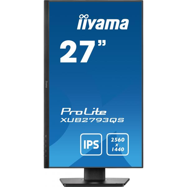 Iiyama ProLite XUB2793QS-B1 Monitor PC 68,6 cm [27] 2560 x 1440 Pixel Wide Quad HD LED Nero (XUB2793QS-B1 27IN 2560X1440 IPS - 1000:1 16:9 1MS HDMI/HDCP)Iiyama4948570118946XUB2793QS-B1