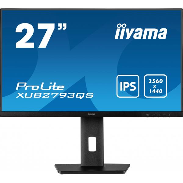 Iiyama ProLite XUB2793QS-B1 Monitor PC 68,6 cm [27] 2560 x 1440 Pixel Wide Quad HD LED Nero (XUB2793QS-B1 27IN 2560X1440 IPS - 1000:1 16:9 1MS HDMI/HDCP)Iiyama4948570118946XUB2793QS-B1