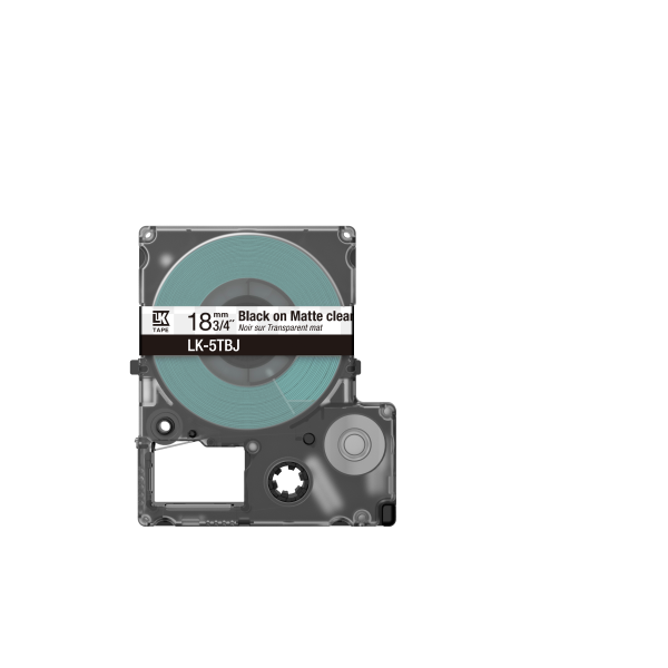 Epson Matte Tape  Clear/Black 18mm[8m]  LK-5TBJ (Epson LabelWorks LK-5TBJ - tapepatron)Epson Consumer Et8715946713557C53S672066