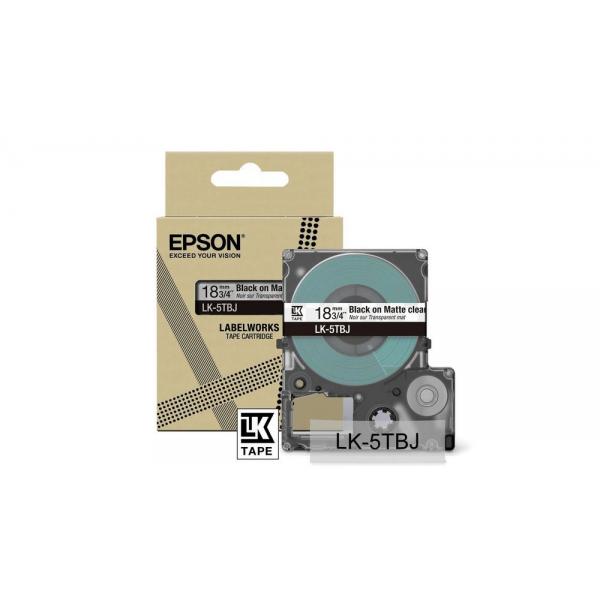 Epson Matte Tape  Clear/Black 18mm[8m]  LK-5TBJ (Epson LabelWorks LK-5TBJ - tapepatron)Epson Consumer Et8715946713557C53S672066