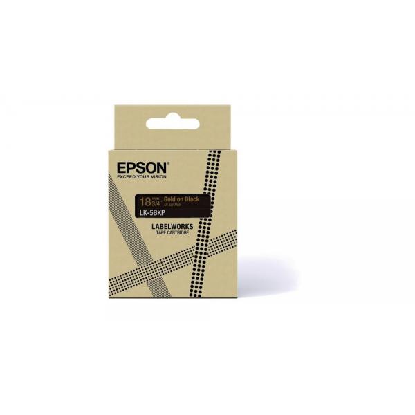 Epson LK-5BKP Nero, Oro (EPSON LK-5BKP METALLIC TAPE BLACK/GOLD 18MM [9M])Epson Consumer Et8715946713847C53S672095