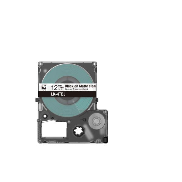 Epson Matte Tape  Clear/Black 12mm[8m]  LK-4TBJ (Epson LabelWorks LK-4TBJ - tapepatron)Epson Consumer Et8715946713540C53S672065
