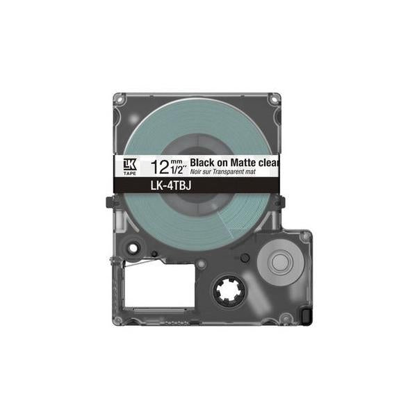 Epson C53S672065 etichetta per stampante Nero, Trasparente (EPSON LK-4TBJ MATTE TAPE CLEAR/BLACK 12MM [8M])Epson Consumer Et8715946713540C53S672065