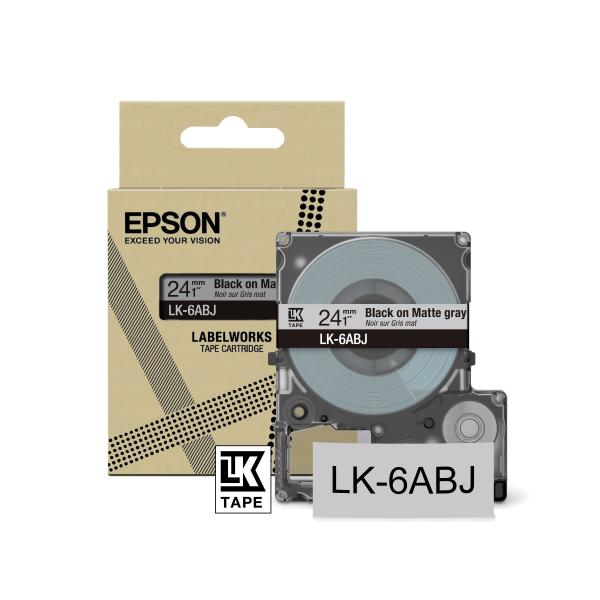 Epson C53S672088 nastro per etichettatrice Nero su grigio LK (Epson LabelWorks LK-6ABJ - tape - mat)Epson8715946713779C53S672088