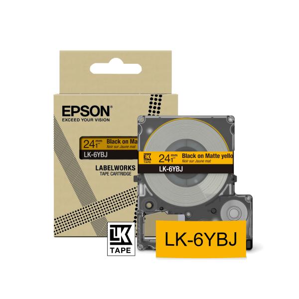 Epson Matte Tape  Yellow/Black 24mm[8m]  LK-6YBJ (Epson LabelWorks LK-6YBJ - tapepatron)Epson Consumer Et8715946713656C53S672076