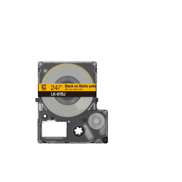 Epson Matte Tape  Yellow/Black 24mm[8m]  LK-6YBJ (Epson LabelWorks LK-6YBJ - tapepatron)Epson Consumer Et8715946713656C53S672076