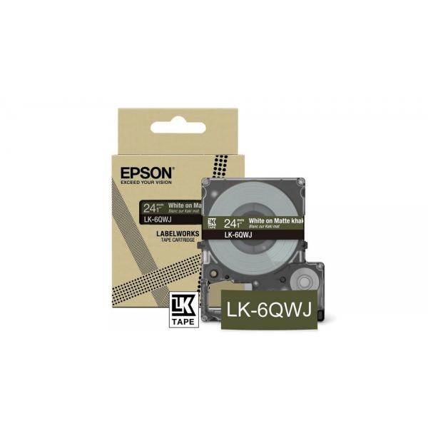 Epson LK-6QWJ Cachi, Bianco (EPSON LK-6QWJ MATTE TAPE KHAKI/WHITE 24MM [8M])Epson Consumer Et8715946713793C53S672090