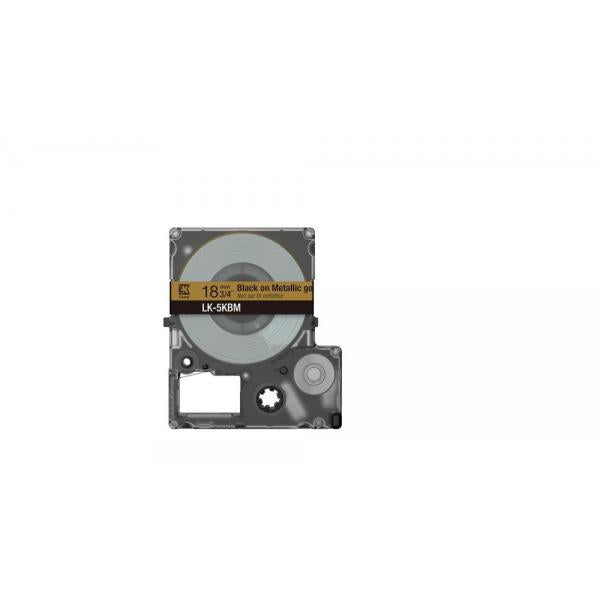 Epson LK-5KBM Nero, Oro (EPSON LK-5KBM METALLIC TAPE GOLD/BLACK 18MM [9M])Epson Consumer Et8715946713823C53S672093