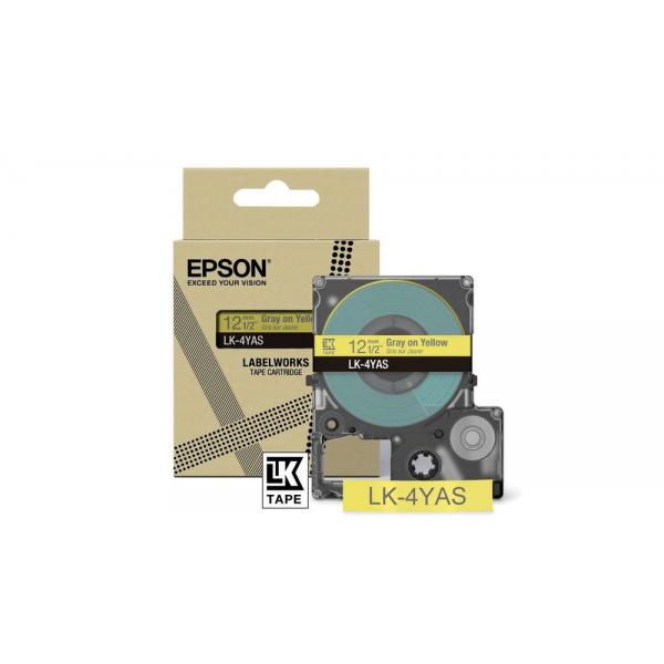 Epson Colour Tape  Yellow/Grey 12mm[8m]  LK-4YAS (Epson LabelWorks LK-4YAS - tapepatron)Epson8715946713939C53S672104