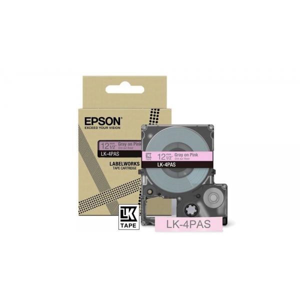 Epson Colour Tape  Pink/Grey 12mm[8m]  LK-4PAS (Epson LabelWorks LK-4PAS - tape - 1 ka)Epson8715946713922C53S672103